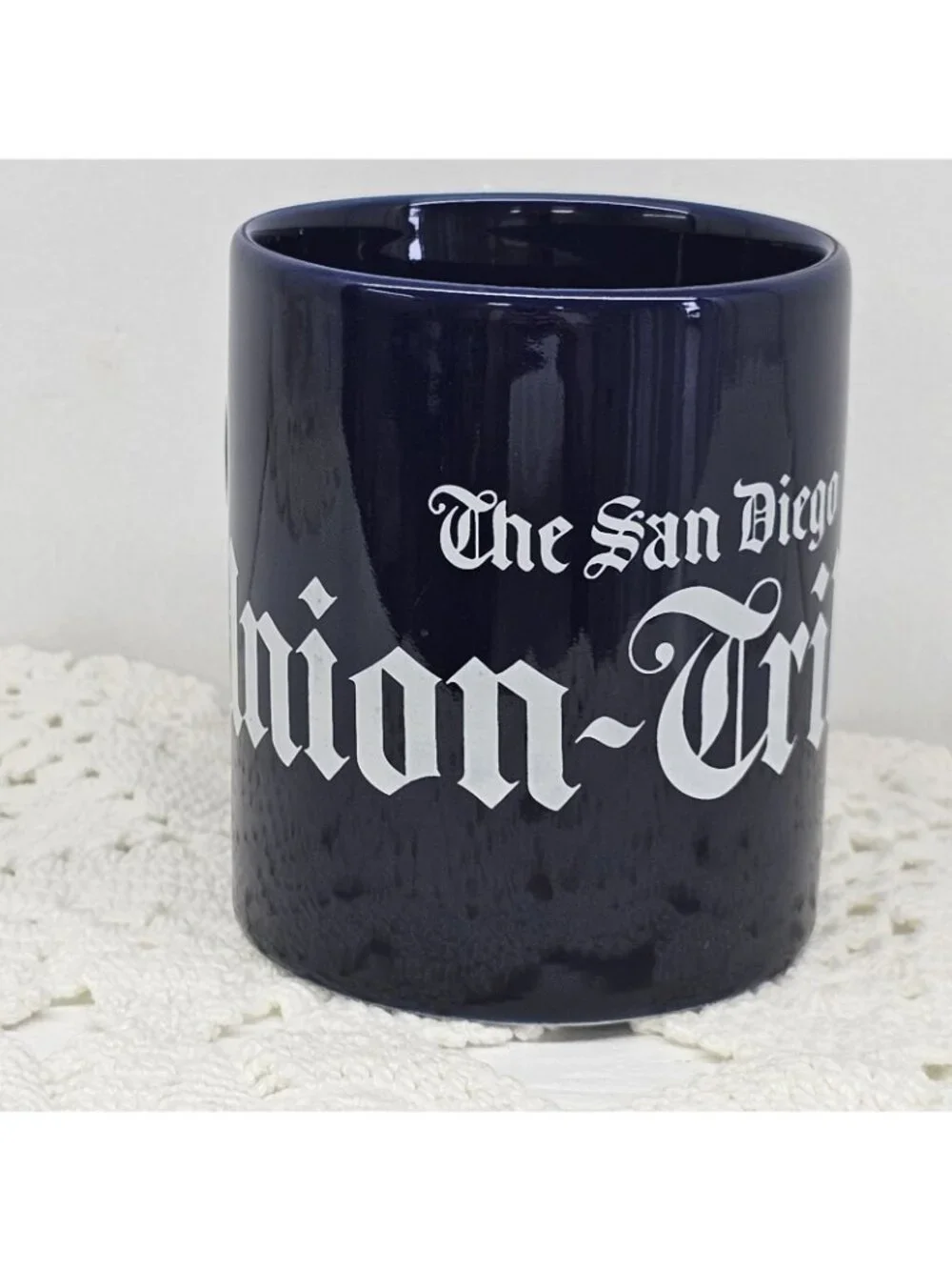 San diego Union Tribune Dark Blue Coffee Mug 3.75” Height